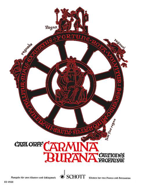 Carmina Burana, Cantiones profanae, soloists (STBar), mixed choir (SATB), children's choir, 2 pianos and percussion, score. 9790001056564