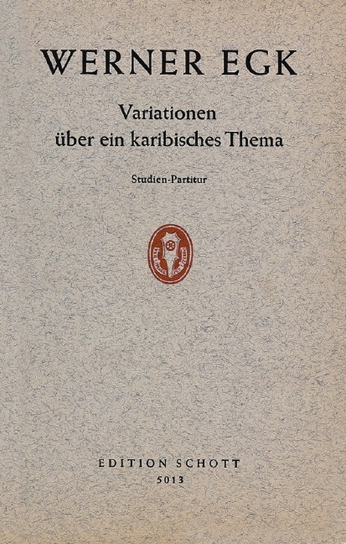 Variationen über ein karibisches Thema, orchestra, study score