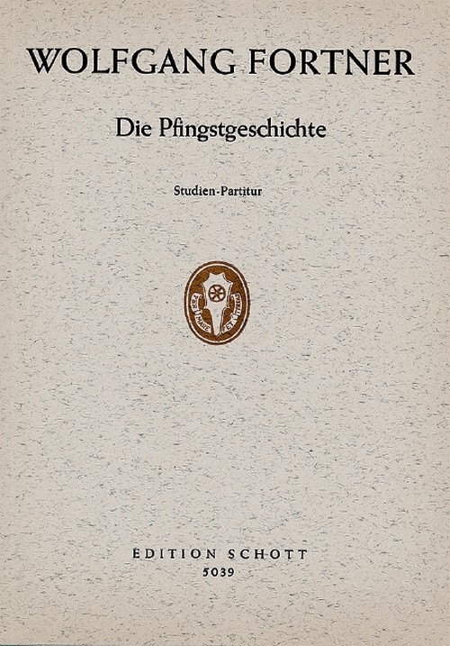 Die Pfingstgeschichte, nach Lukas, mixed choir (SSATBB) with tenor solo, organ and chamber orchestra, study score. 9790001057738