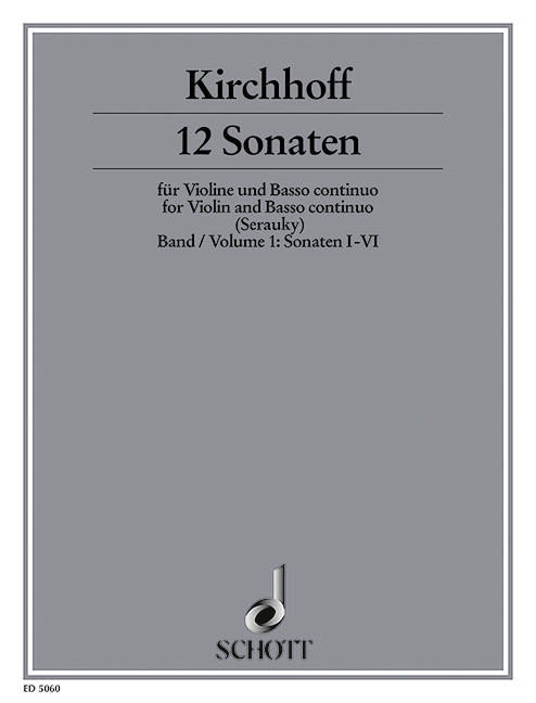 Twelve Sonatas Band 1, violin and basso continuo. 9790001132374