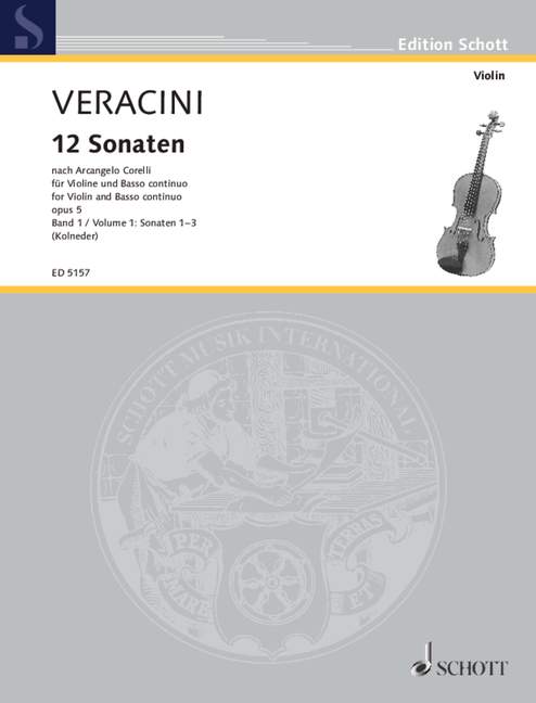 Twelve Sonatas after op. 5 from Corelli Band 1, violin and basso continuo (piano, harpsichord); cello ad lib.. 9790001058797