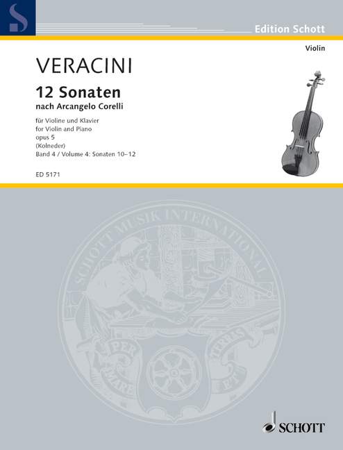 Twelve Sonatas after op. 5 from Corelli Band 4, violin and basso continuo (piano, harpsichord); cello ad lib.