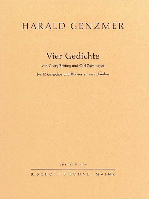 Vier Gedichte GeWV 61, men's choir (TTBB) and piano (4 hands), score. 9790001059145