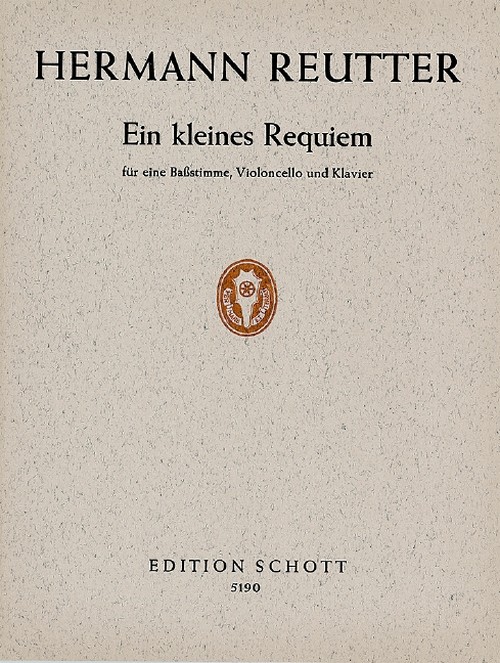 Ein kleines Requiem, auf Verse von Federico García Lorca, bass, cello and piano, score. 9790001059220