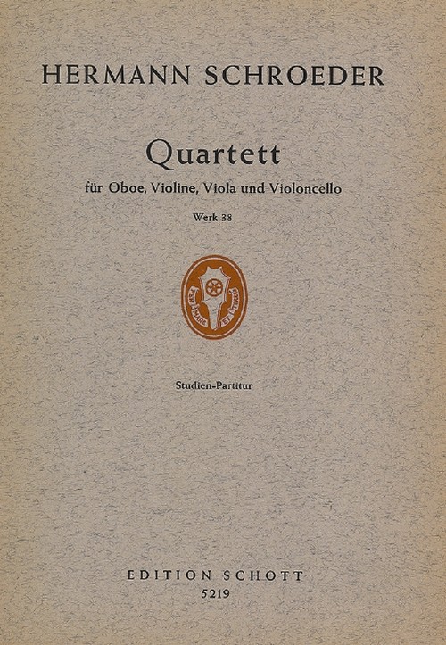 Quartet op. 38, oboe, violin, viola and cello, study score