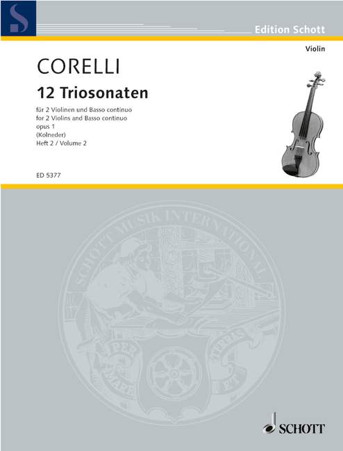 Twelve Triosonatas op. 1 Band 2, 2 violins and basso continuo; cello (viola da gamba) ad lib.. 9790001060523