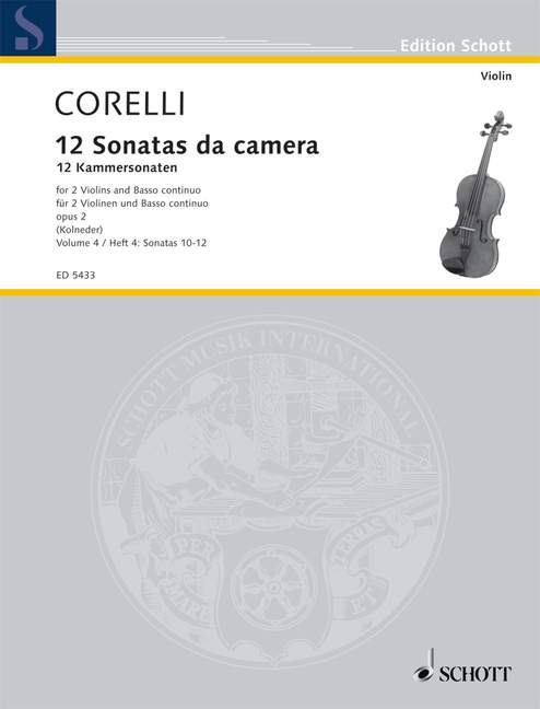 Twelve Chamber Sonatas op. 2 Band 4, 2 violins and basso continuo; cello (viola da gamba) ad lib.. 9790001061315