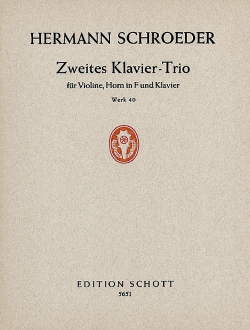 Piano Trio No. 2 op. 40, piano, violin and horn, set of parts. 9790001062657
