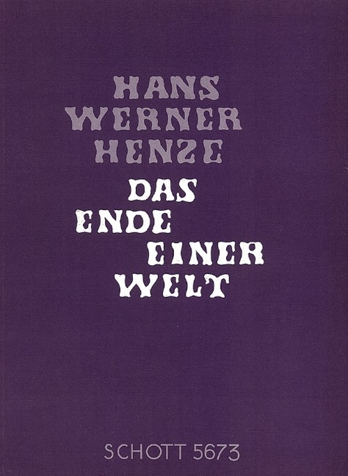 The End of a World, (Das Ende einer Welt), vocal/piano score. 9790001062787