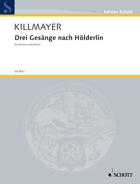 Drei Gesänge nach Hölderlin, baritone and piano. 9790001063357