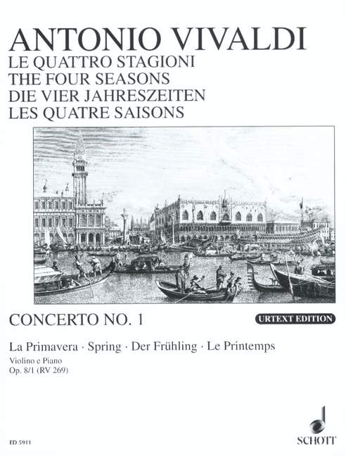 The Four Seasons op. 8/1 RV 269 / PV 241, Spring E Major, violin, strings and basso continuo, piano reduction with solo part. 9783795796952