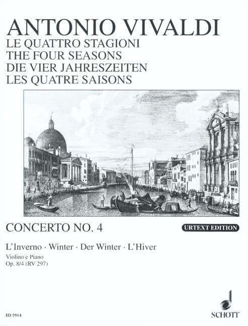 The Four Seasons op. 8/4 RV 297 / PV 442, Winter F Minor, violin, strings and basso continuo, piano reduction with solo part. 9783795796976