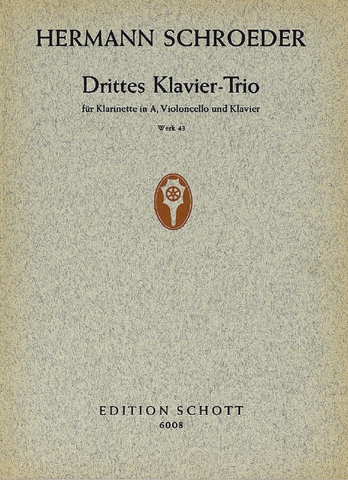 3. Klaviertrio op. 43, clarinet in A, cello and piano, set of parts. 9790001064408