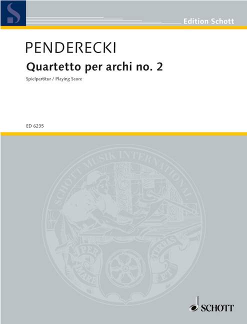 Quartetto per archi no. 2, für zwei Violinen, Viola und Violoncello, performance score