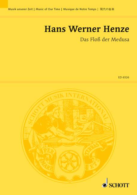 Das Floß der Medusa, (The Raft of the Medusa), soprano, baritone, spoken voice, mixed choir (SSSSAAAATTTTBBBB, and 9 boys' voices, S/A) and orchestra, study score. 9790001067270