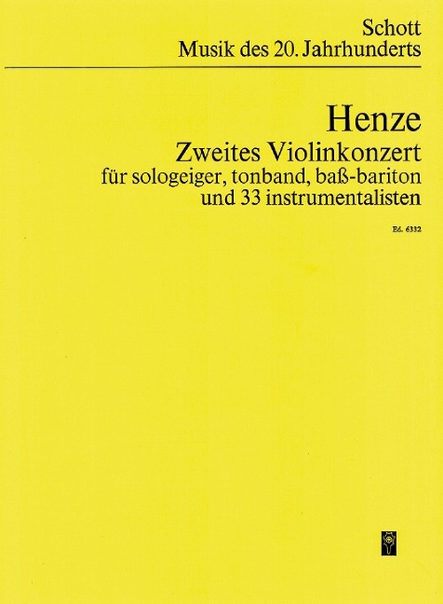 2. Violinkonzert, for solo violin, tape, bass baritone and 33 instrumentalists, study score