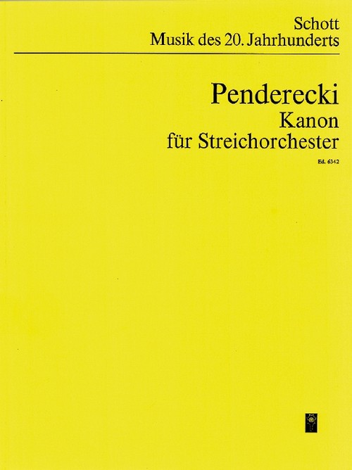 Kanon, für Streichorchester und Tonband, strings and tape, study score