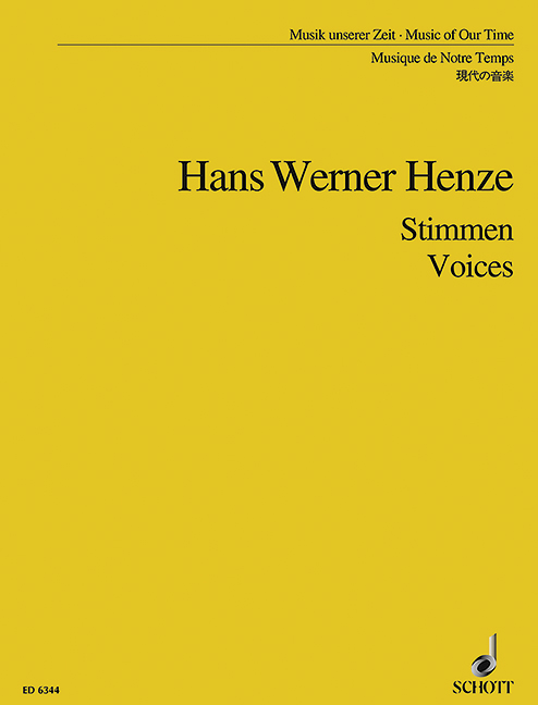 Voices = Stimmen, Eine Sammlung von Liedern, mezzo soprano, tenor and 15 players, study score. 9790001067454