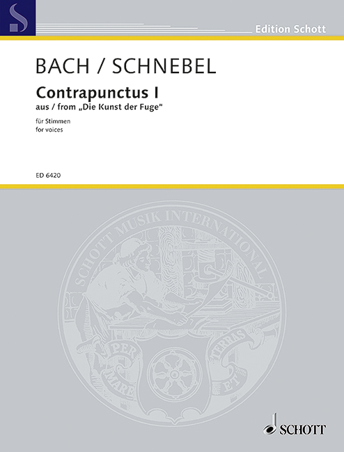 Bach-Contrapuncti, Contrapunctus I from The Art of Fugue, 20 Vocalists (5S/5A/5T/5B), choral score. 9790001068383