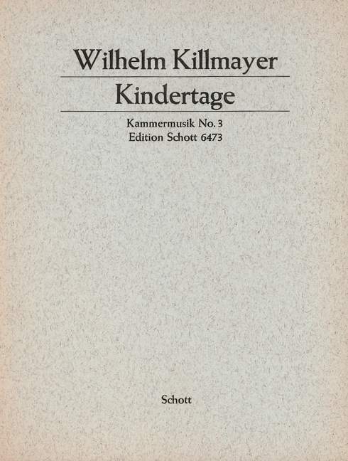 Kindertage, Chamber music No. 3, flute, viola, elektr. organ, piano, accordion, zither, guitar and percussion (5 player), score  (also performance score)