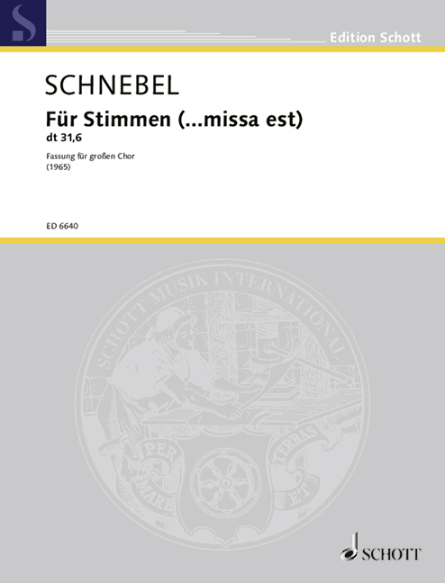 Für Stimmen (... missa est), 1. dt 31,6 (Fassung für großen Chor), 12 Choir Groups, score