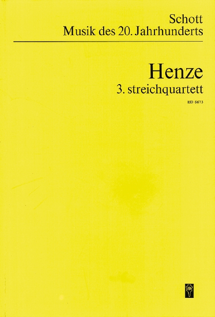 3. String Quartet, In one movement, study score