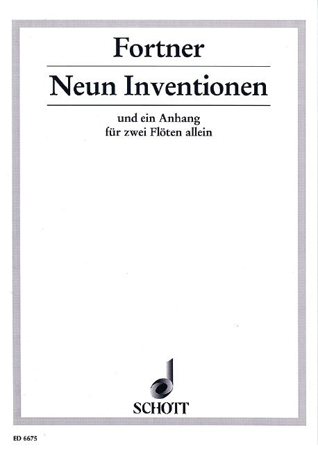 Neun Inventionen, und ein Anhang, 2 flutes, performance score