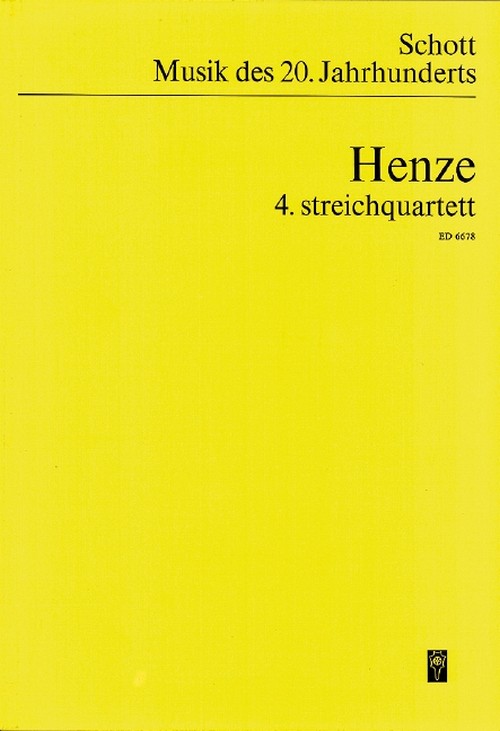 4. String Quartet, study score. 9790001070911