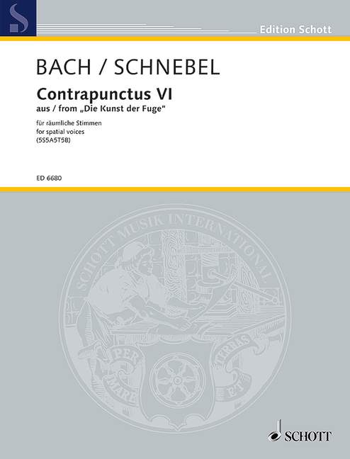 Bach-Contrapuncti, Contrapunctus VI from The Art of Fugue, 20 Vocalists (5S/5A/5T/5B), choral score. 9790001070935