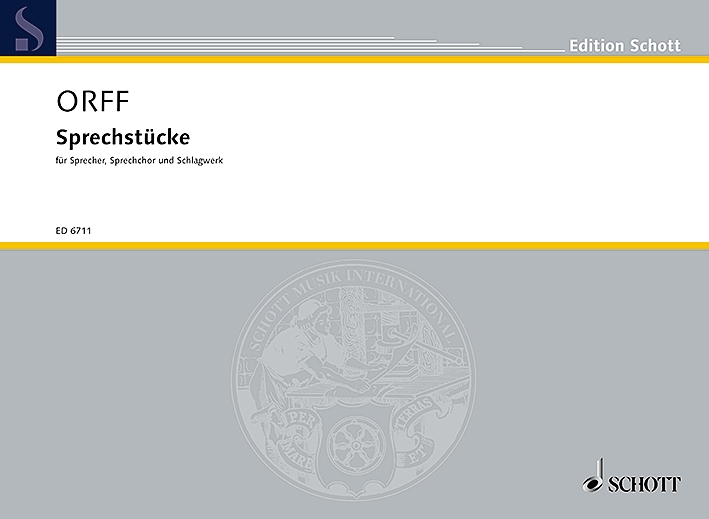 Sprechstücke, speakers, speakerchoir and percussion, score for voice and/or instruments. 9790001071215