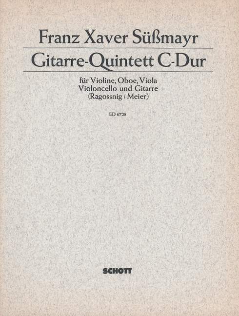Guitar Quintet C major, violin, oboe, viola, cello and guitar, score and parts