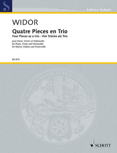 Four Pieces as a trio, piano, violin and cello, set of parts. 9790001191975