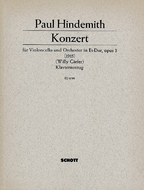 Cello Concerto Eb Major op. 3, for violoncello and orchestra, piano reduction with solo part. 9790001072045