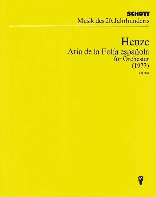 Aria de la folía española, version for orchestra, conductor's and study score
