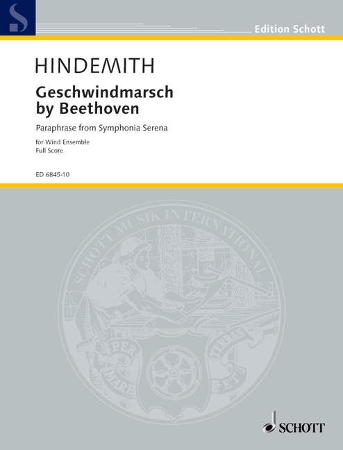 Geschwindmarsch by Beethoven, Paraphrase from the Symphonia Serena, wind band, score. 9790001130752