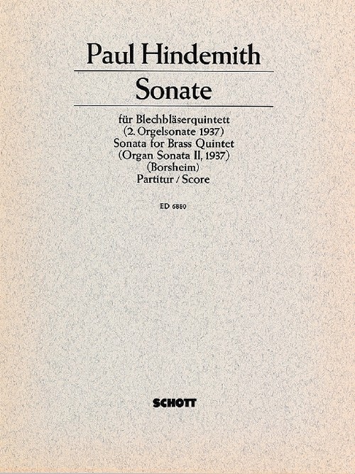 2. Sonata, Bearbeitet nach der 2. Orgelsonate für Blechbläserquintett, 2 trumpets, horn, trombone, tuba, score