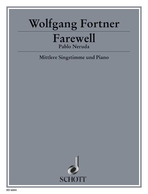 Farewell, medium voice with 2 flutes, cello and Piano, vocal/piano score