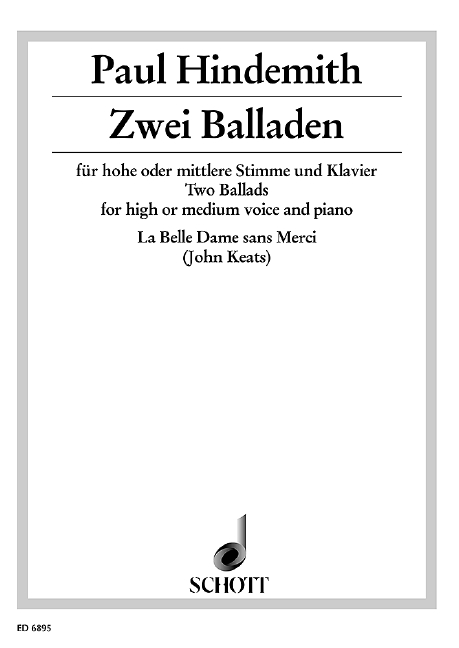 La Belle Dame sans Merci, Ballade, soprano and piano