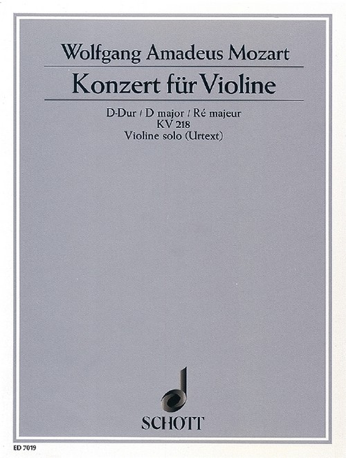 Concerto D Major KV 218, violin and orchestra, solo part