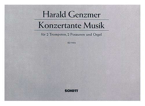 Konzertante Musik GeWV 420, 2 trumpets, 2 trombones and organ, score and parts. 9790001074087