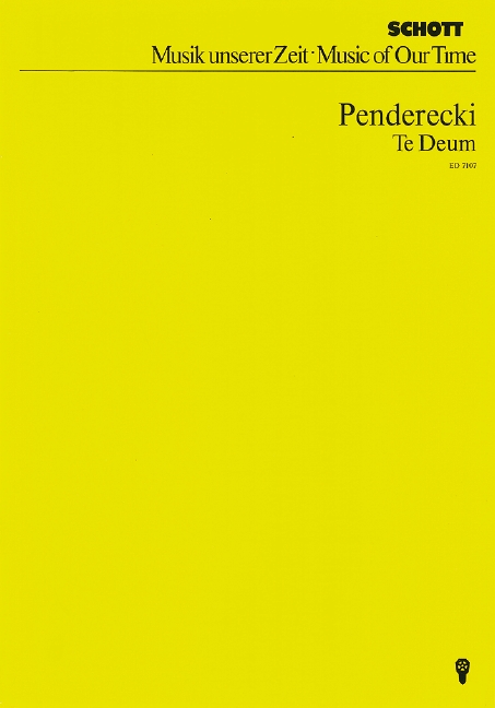 Te Deum, für vier Soli (SMezTB), zwei gemischte Chöre (SATB/SATB) und Orchester, study score. 9790001074605