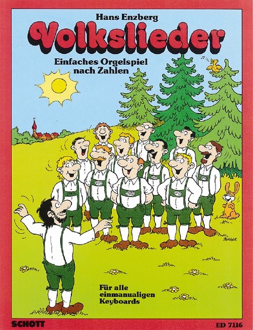 Volkslieder, Einfaches Orgelspiel nach Zahlen, E-organ. 9790001074674