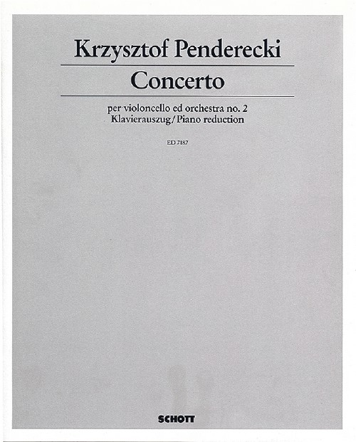 Cello Concerto No. 2, for violoncello and orchestra, piano reduction with solo part