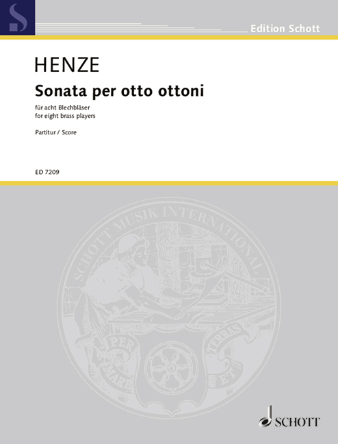 Sonata per otto ottoni, Trumpet high in G, 2 Trumpets (B flat), Flugelhorn (B flat), Bass Trumpets (C), 2 Tenor trombones and Bass trombone, score