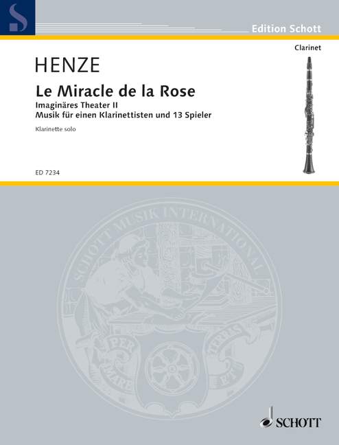 Le Miracle de la Rose, Imaginäres Theater II, clarinet and 13 players, solo part
