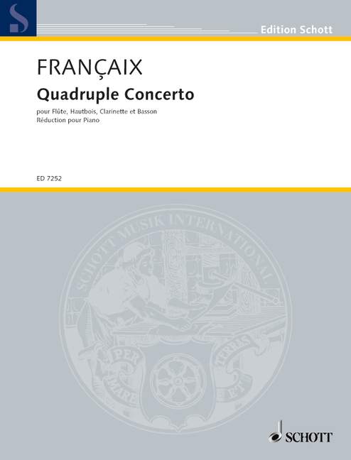 Quadruple Concerto, for flute, oboe, clarinet, bassoon and orchestra, vocal/piano score