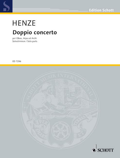 Doppio concerto, oboe, harp and strings, set of solo parts. 9790001076159