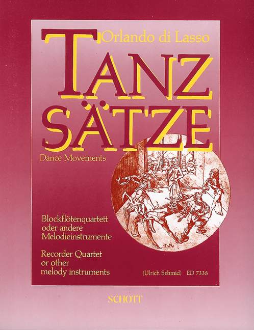 Dance Movements in four parts, Selected Villanellas and Morescas, 4 recorders (SATB) or other melody instruments, score and parts. 9790001076609