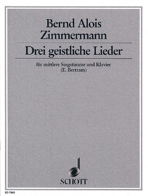 Drei geistliche Lieder, Texte von Ernst Bertram, medium voice and piano