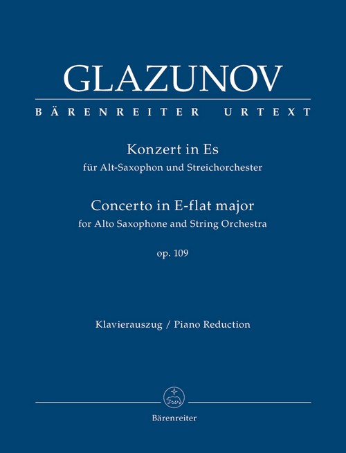 Concerto in E-flat major, for Alto Saxophone and String Orchestra, op. 109, Piano Reduction. 9790006533510